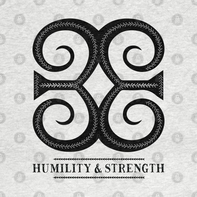 Africa Ghana Sankofa Adinkra Symbol "Humility & Strength" Black Colour. by Vanglorious Joy